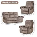 3-Piece Set: Power Massage Recliners + Sofa: view 2